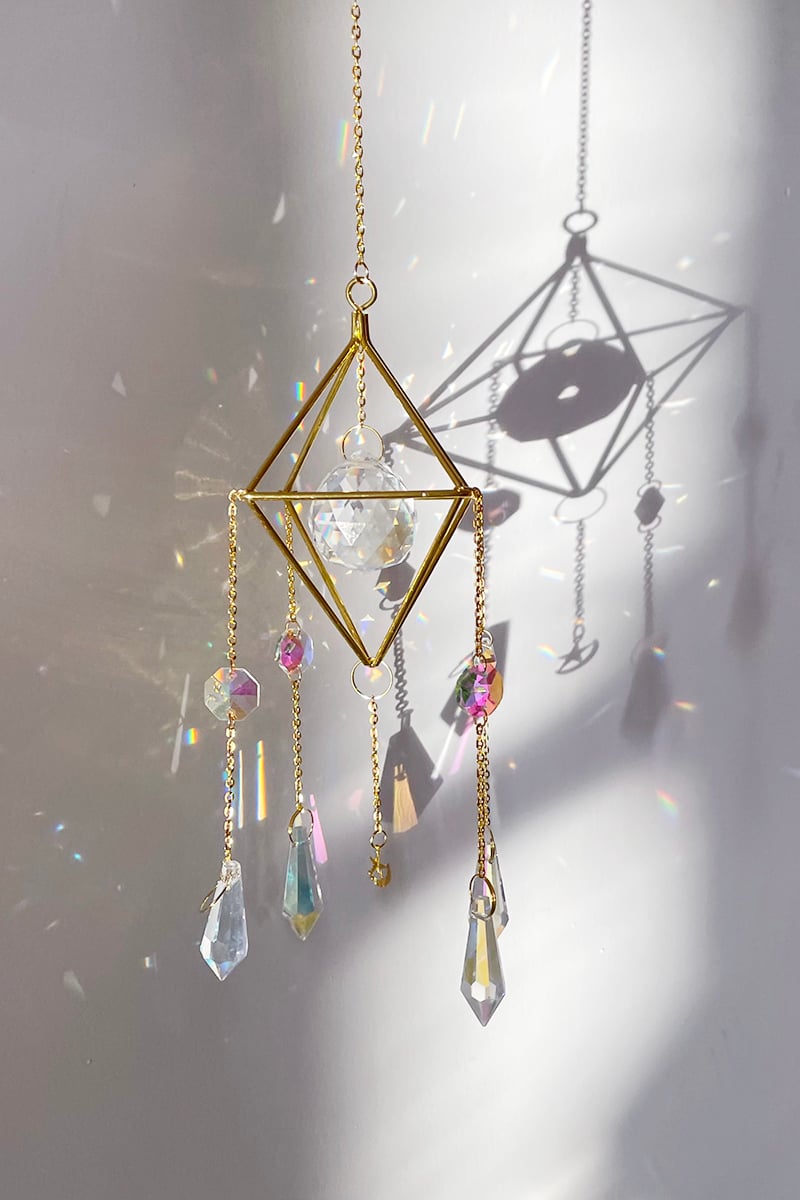 🔮2023 Christmas Hot Sale-Suncatcher Moon Crystal Wind Chime💎