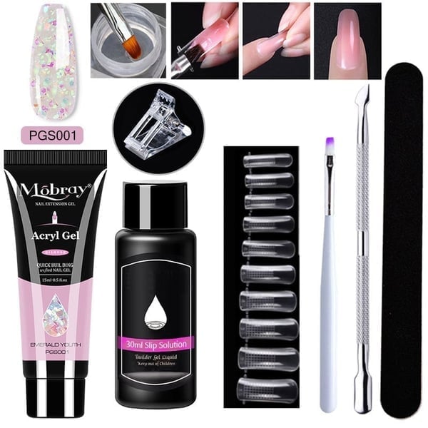 Luxury Crystal Nail Extension Gel Set