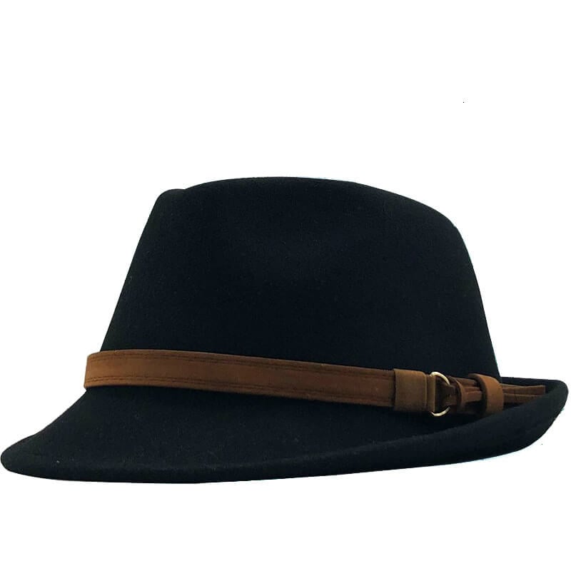 Gentleman Leather Buckle Hat