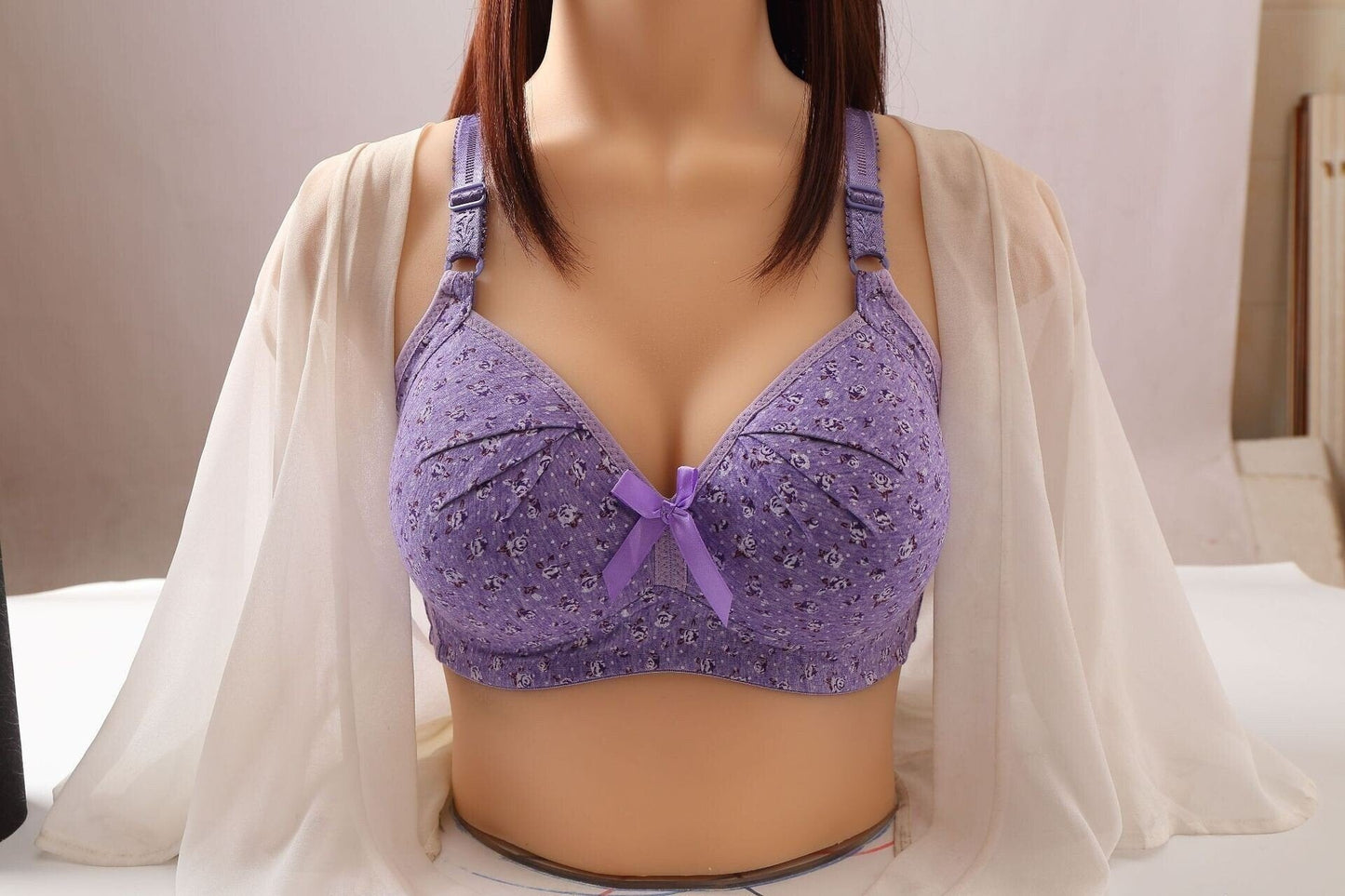Plus Size Bra Women Underwear Wire Free Comfort  Soft Thin Breathable.