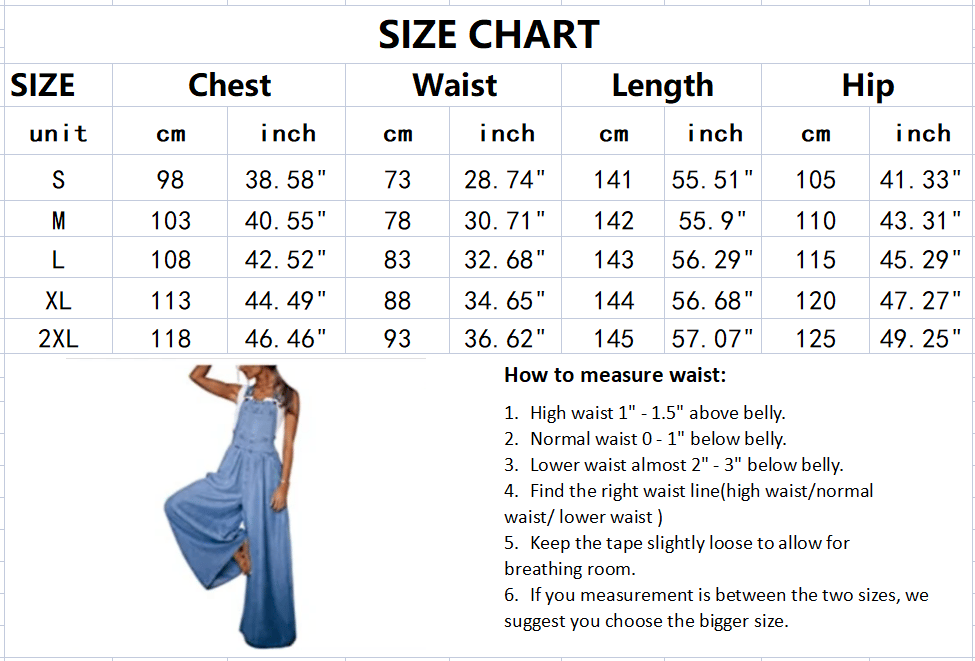 Women's Loose Adjustable Strap Wide Leg Denim