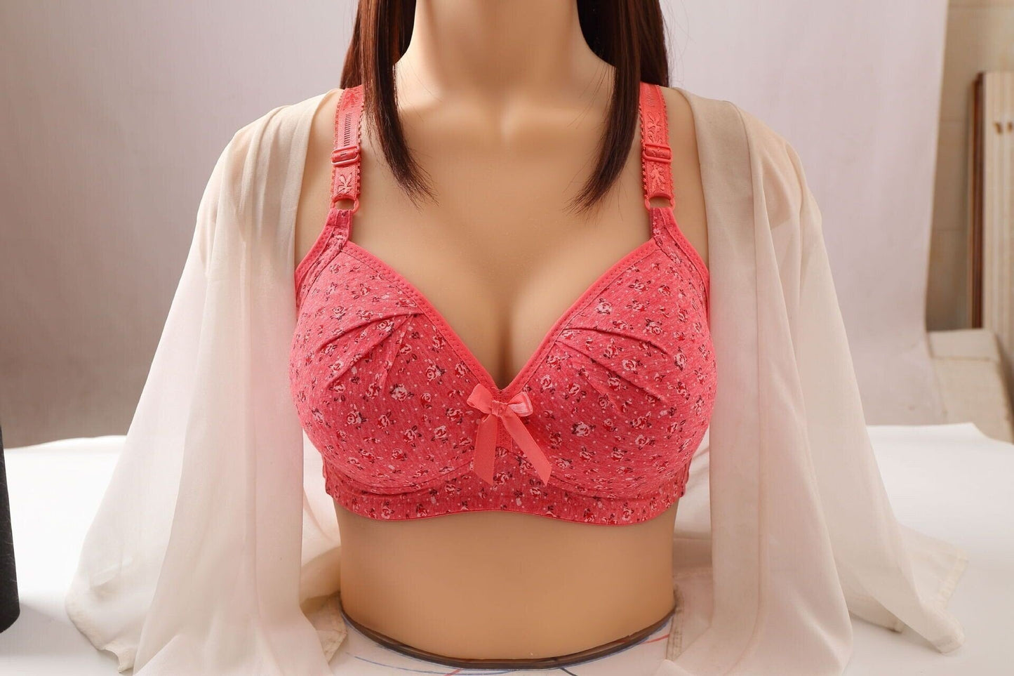 Plus Size Bra Women Underwear Wire Free Comfort  Soft Thin Breathable.