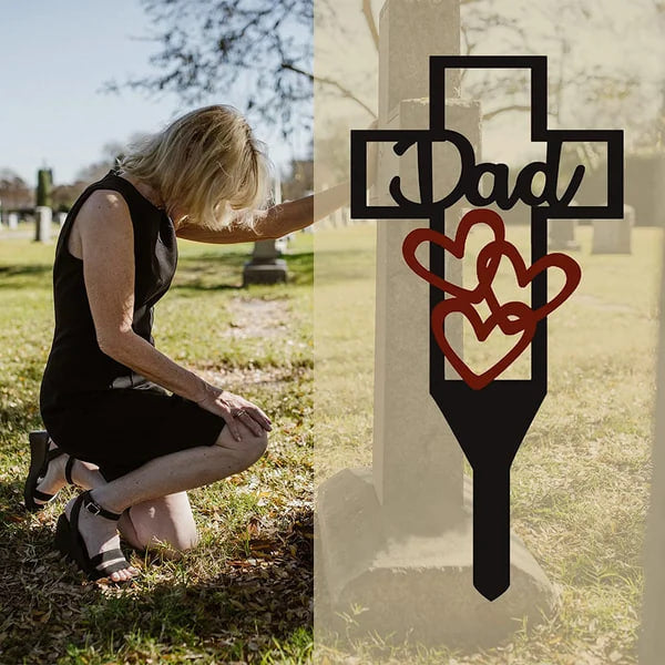 💖Cemetery Memorial Cross Stake for family member