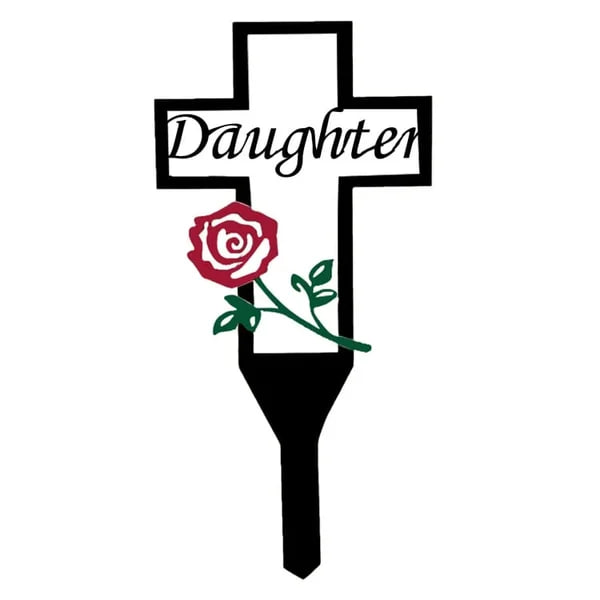 💖Cemetery Memorial Cross Stake for family member