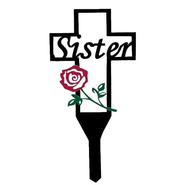 💖Cemetery Memorial Cross Stake for family member